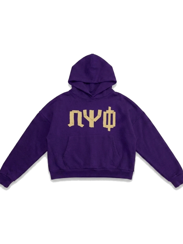 Omega Psi Phi ΩΨΦ heavyweight hoodie, front — AGVPE Studios